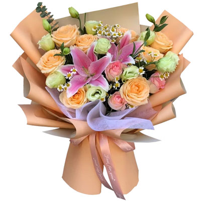 锦州11朵玫瑰桔梗百合，陪你每个季节