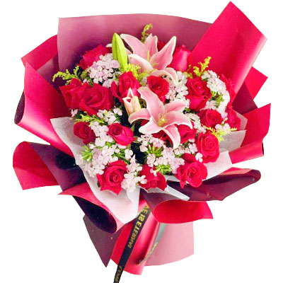 锦州18朵红玫瑰百合，永远牵手到老