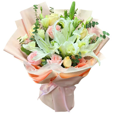 锦州10朵玫瑰百合混搭，爱是难忘时刻