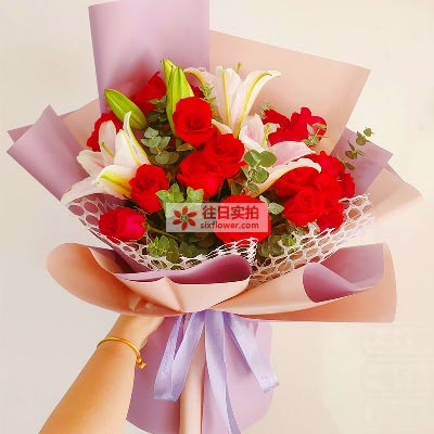 锦州18朵红玫瑰百合，真情相守一生